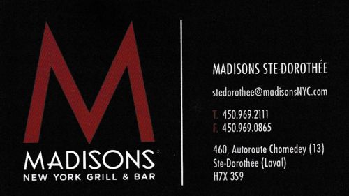 Madisons New York Grill & Bar à Laval